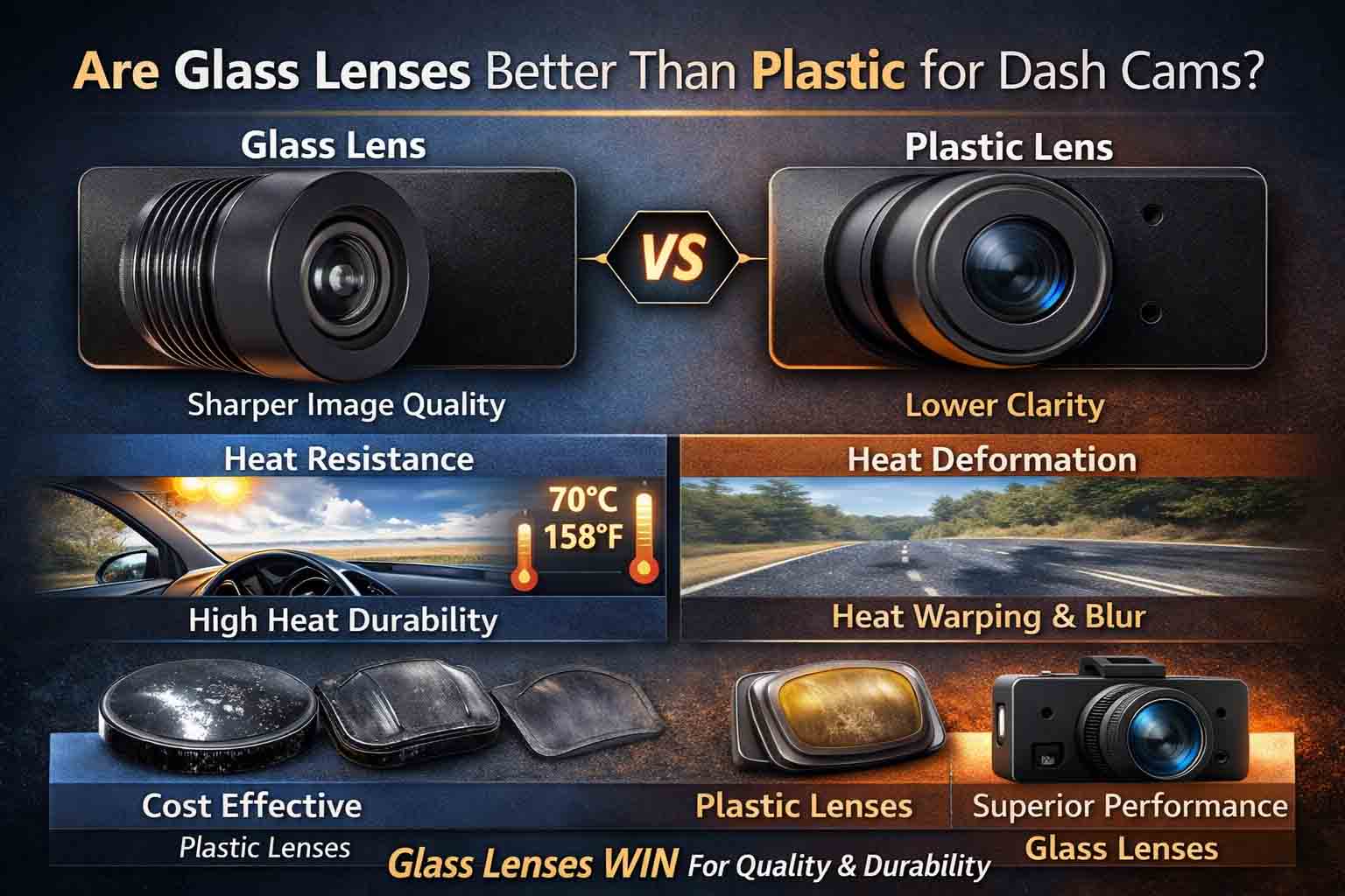 Le lenti in vetro sono migliori di quelle in plastica per le dash cam?